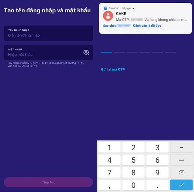 Xác nhận tài khoản Cake Xác nhận tài khoản Cake