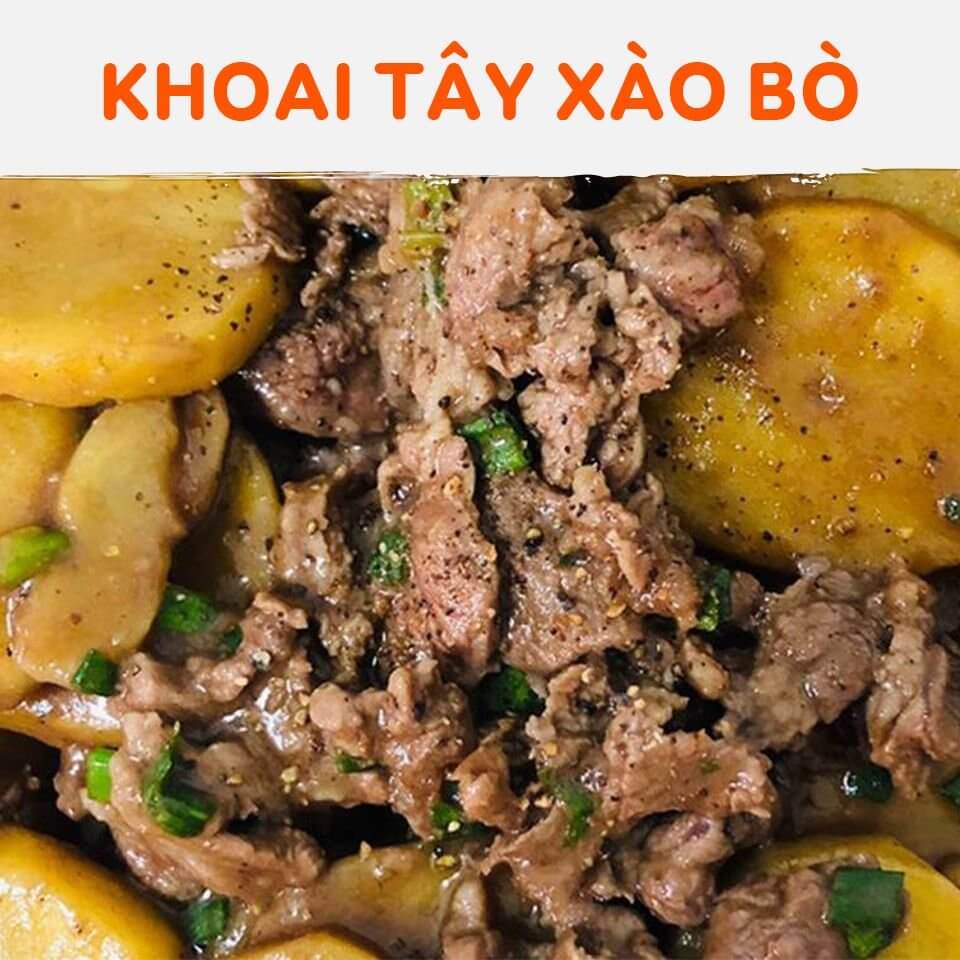 khoai tây xào thịt bò