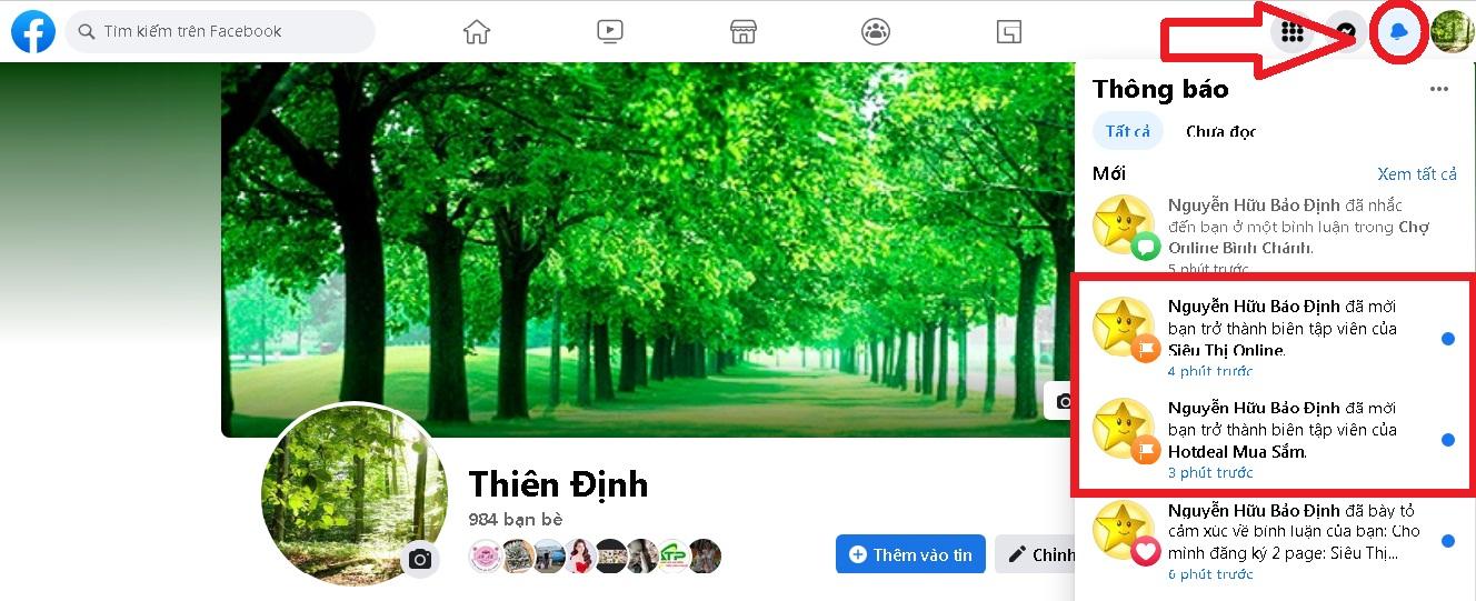 chấp nhận quyền admin