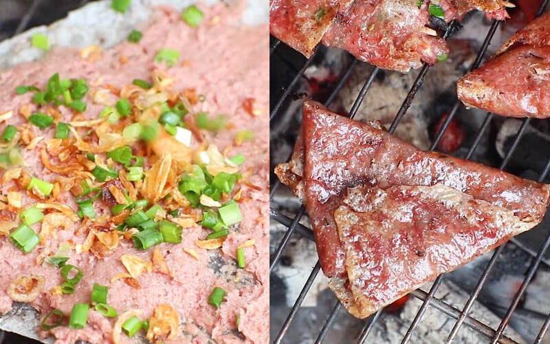 Nướng bánh với pate gan Nướng bánh với pate gan